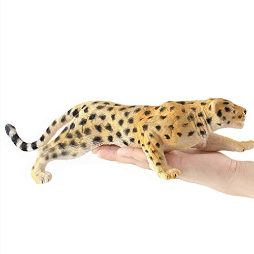 NUOBESTY Figura de leopardo realista modelo de leopardo educativo de animales salvajes figuras de vida salvaje de juguete para la decoración de escritorio del hogar oficina