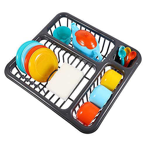 NUOBESTY Juego de juguetes de cocina simulación utensilios de cocina juego con escurridor kit de cocina juguetes para niños niñas niños