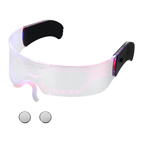 NUOBESTY Light Up Gafas LED Visor Rave Alambre Neón Gafas de Luminoso Party Gafas Resplandor en La Fiesta de Vestuario Oscuro Favores para Festivales Intermitentes Bares Clubes Fiestas