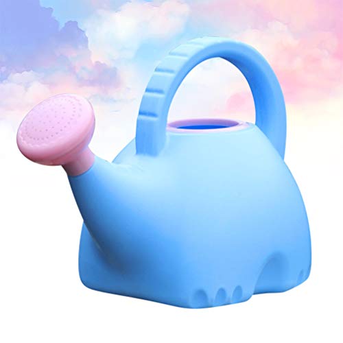 NUOBESTY Regadera para Niños Dibujos Animados en Forma de Elefante Maceta de Riego de Plástico Hervidor de Agua Botella de Rociador de Agua para Niños Pequeños (1. 5L Azul Celeste + Rosa)