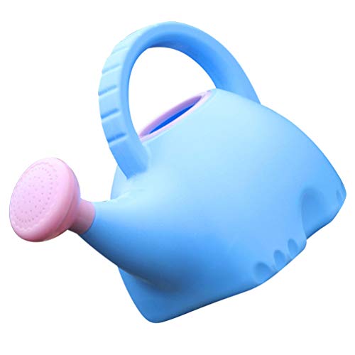 NUOBESTY Regadera para Niños Dibujos Animados en Forma de Elefante Maceta de Riego de Plástico Hervidor de Agua Botella de Rociador de Agua para Niños Pequeños (1. 5L Azul Celeste + Rosa)