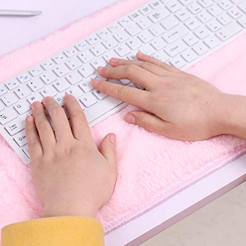 NUOBESTY Warm Keyboard Pad Plush Winter Keyboard Mat Gaming Mouse Pad Protector de La Almohadilla de Escritorio Office Desk Cushion Laptop Desk Pad with Hand Warmer for Office Home