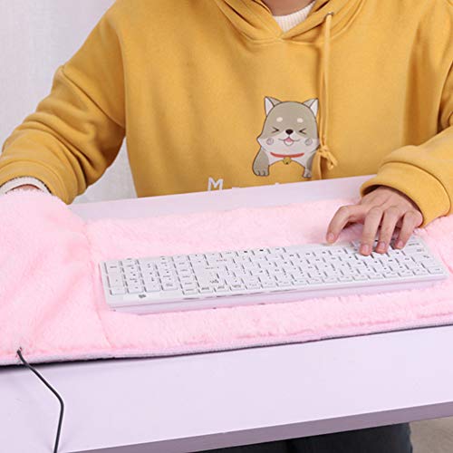 NUOBESTY Warm Keyboard Pad Plush Winter Keyboard Mat Gaming Mouse Pad Protector de La Almohadilla de Escritorio Office Desk Cushion Laptop Desk Pad with Hand Warmer for Office Home