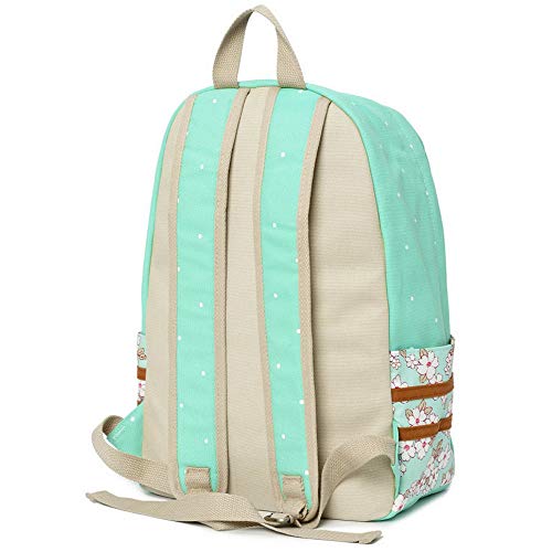 NYLY Dot Floral School Bag, Chica impermeable bolso suave niño ligero portátil mochila Slytherin bolsa de almuerzo de la universidad Grande S-6