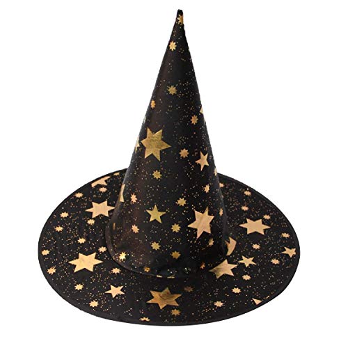 OBEEII Disfraz de Halloween Bruja Estrelle Princesa Vestido con Sombrero de Bruja 2Piezas Costume Negro 2-3 Años