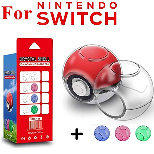 Ocamo Carcasa de plástico duro a la moda, compatible con Nintendo Switch Pokeball Plus, transparente