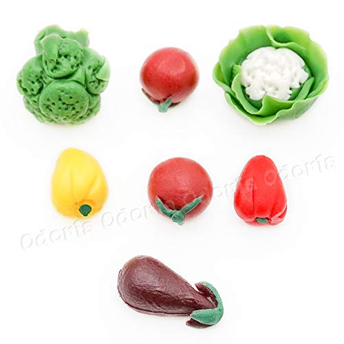 Odoria 1:12 Mini Comida de Juego Miniatura 7pcs Verduras Casa de Muñecas Accesorios de Cocina