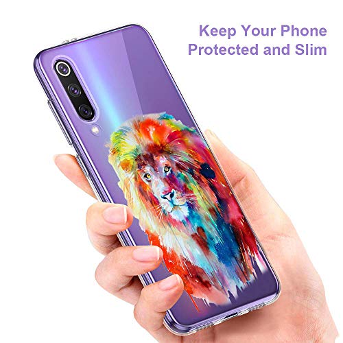 Oihxse Compatible con Xiaomi Redmi 7A Funda Suave Gel TPU Silicona Cristal Transparente Carcasa Acuarela Animal Pintado Patrón Protectora Estuche Bumper Caso Case (B8)