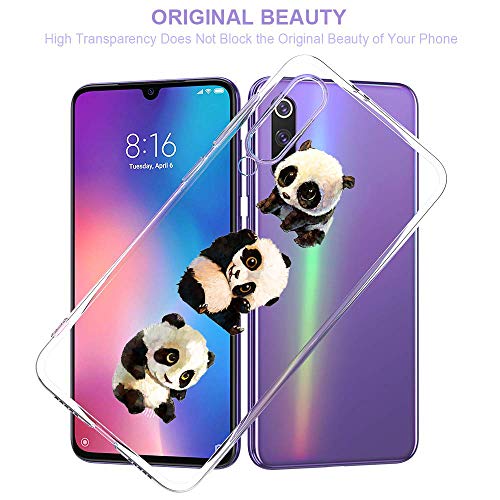 Oihxse Cristal Compatible con Motorola Moto E6 Play Funda Ultra-Delgado Silicona TPU Suave Protector Estuche Creativa Patrón Panda Protector Anti-Choque Carcasa Cover(Panda A1)