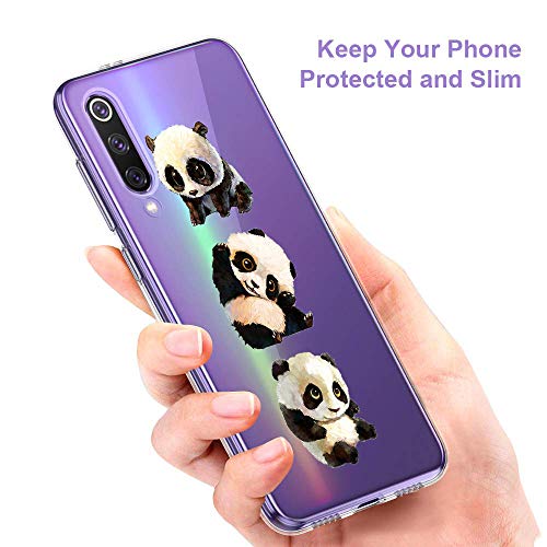 Oihxse Cristal Compatible con Motorola Moto E6 Play Funda Ultra-Delgado Silicona TPU Suave Protector Estuche Creativa Patrón Panda Protector Anti-Choque Carcasa Cover(Panda A1)