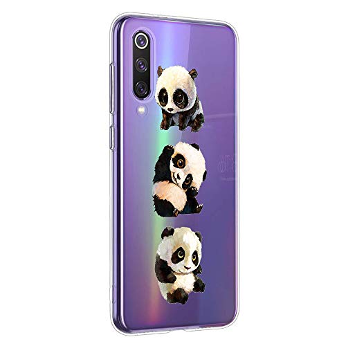 Oihxse Cristal Compatible con Motorola Moto E6 Play Funda Ultra-Delgado Silicona TPU Suave Protector Estuche Creativa Patrón Panda Protector Anti-Choque Carcasa Cover(Panda A1)