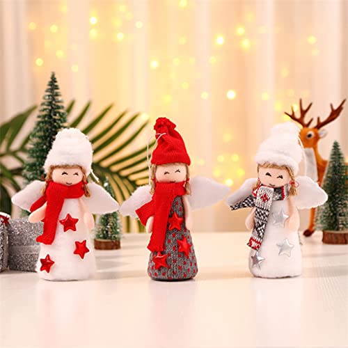 OKwife 20cm / 8in Mini muñeca de Navidad Figuras de Juguete de Peluche decoración de habitación Colgante de Ganchillo Adorno de Costura a Mano artesanía