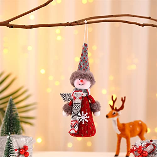 OKwife 20cm / 8in Mini muñeca de Navidad Figuras de Juguete de Peluche decoración de habitación Colgante de Ganchillo Adorno de Costura a Mano artesanía