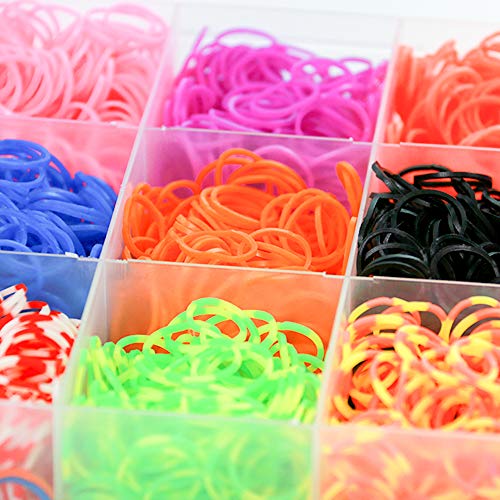 ONECK Caja Pulseras Gomas Bandas de Silicona Para Hacer Pulseras De Colores Bandas Kit para Pulseras(10000 Bandas)