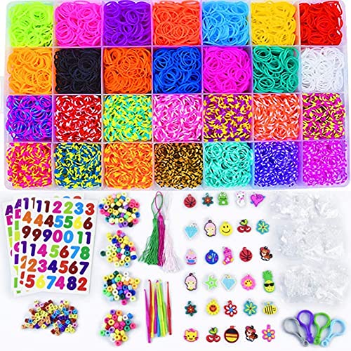 ONECK Caja Pulseras Gomas Bandas de Silicona Para Hacer Pulseras De Colores Bandas Kit para Pulseras(10000 Bandas)