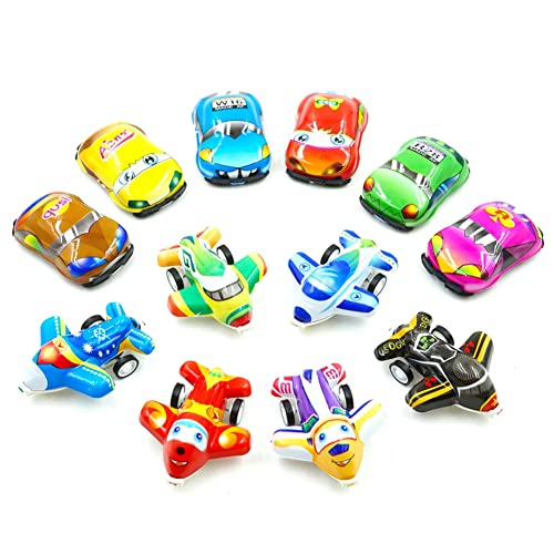 Onsinic 12 Pcs Pull Back Mini Cars and Airplane Mix Set Kids Cumpleaños Fiesta Cumpleaños Rellenos Regalo Bolsa Regalo Juguetes Fiesta Regalo