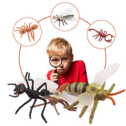 OOTSR Insectos de plástico [Paquete de 22] y Mariposas Coloridas Surtidas [Paquete de 12], Insectos simulados de 1''- 4'' Hechos de PVC Calidad para niños, Fiestas de educación o Fiestas temáticas