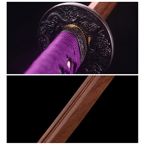 Oukerde Espada de Madera,Espada de Samurái,Katana Katana de Madera con Vaina,Espada de Cosplay de Madera,Accesorios para Juegos de rol,Espada de Juguete para Niños,103cm /100cm,1PCS.