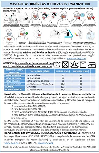 Pack de 3 Unidades de Máscaras Mascarillas infantiles, para niños. Cobertores faciales comunitarios. Decoradas con motivos de animales. De tela, lavables y reutilizables. Incluye 6 filtros de regalo