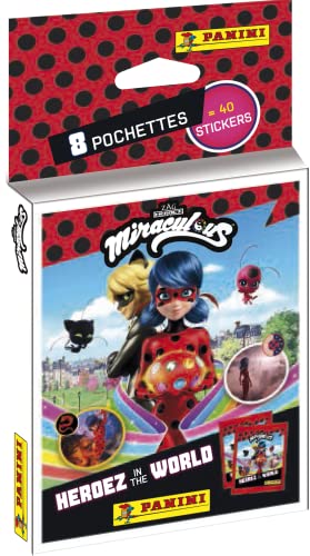 Panini Miraculous Heroez in The World-Blister de 8 fundas Stickers, 004140KBF8