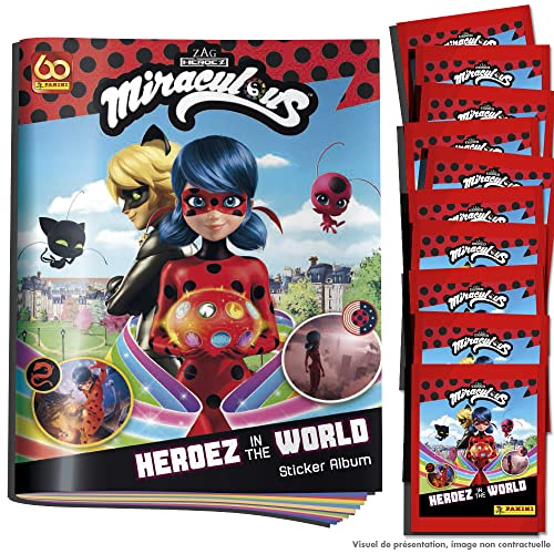 Panini Miraculous Heroez in The World-L'Álbum + 10 fundas Stickers, 004140SPCFGD