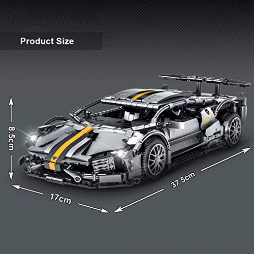 PANQI Kit de construcción de Coche Deportivo Technic para Lamborghini Murcielago 1329 Piezas Modelo de Ladrillos de Coche de Carreras de superdeportivo Compatible con Lego Technic