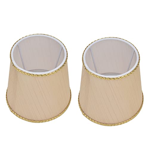 Pantalla, Pantallas para Lámparas de Mesa Tela Beige Dorado para Hotel