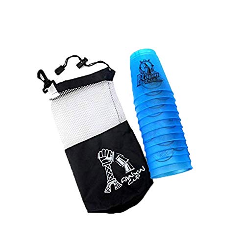 Paquete de 12 tazas de apilamiento para deportes con bolsa de transporte (azul)