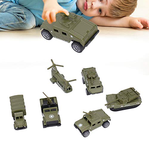 Paquete de 6 juegos de coches militares, modelos de aleación, vehículos de juguete, juguetes del ejército, mini juguete del ejército para niños, niños(6 piezas/juego)