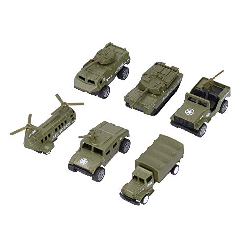 Paquete de 6 juegos de coches militares, modelos de aleación, vehículos de juguete, juguetes del ejército, mini juguete del ejército para niños, niños(6 piezas/juego)