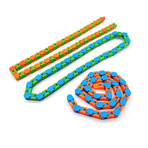 Parkomm Wacky Tracks Juguete Fidget a presión y Clic, Divertido Juguete antiestrés con Cadena Fidget para niños, Adultos, Rompecabezas, Juguetes educativos, Color Aleatorio