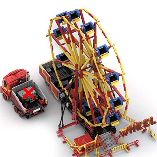 Parque de atracciones, 2206 piezas + modelo de rueda gigante, MOC-58005, DIY gran parque de ocio para niños y niñas dinámico