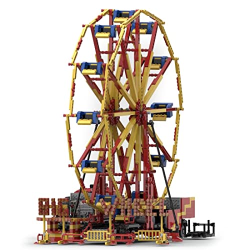 Parque de atracciones, 2206 piezas + modelo de rueda gigante, MOC-58005, DIY gran parque de ocio para niños y niñas dinámico