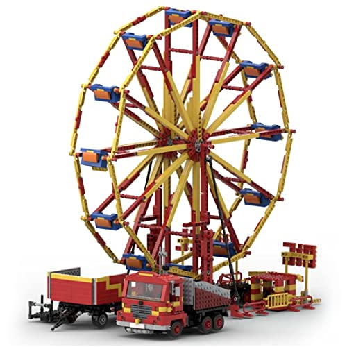 Parque de atracciones, 2206 piezas + modelo de rueda gigante, MOC-58005, DIY gran parque de ocio para niños y niñas dinámico