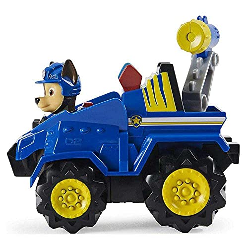 PAW PATROL Dino Rescue Vehículos | con Rev-Up, Dino Figura y Personajes, Figura:Chase