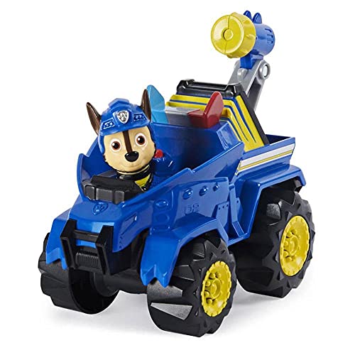 PAW PATROL Dino Rescue Vehículos | con Rev-Up, Dino Figura y Personajes, Figura:Chase