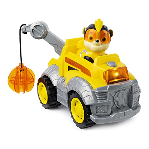 PAW PATROL Mighty Pups | Vehículos con Luz, Sonido y Figura de Juego | Patrulla Canina, Figura:Rubble