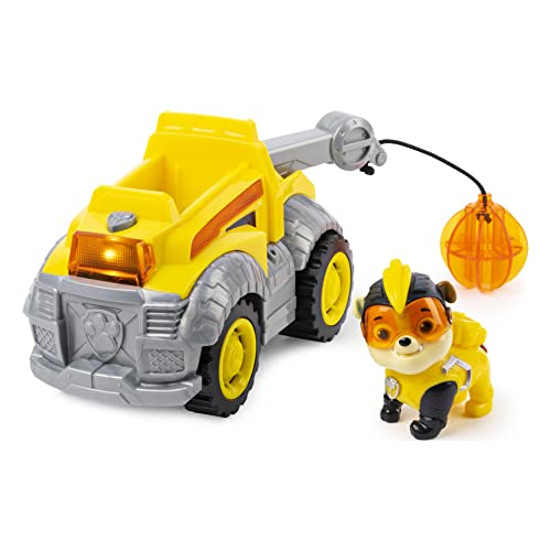 PAW PATROL Mighty Pups | Vehículos con Luz, Sonido y Figura de Juego | Patrulla Canina, Figura:Rubble