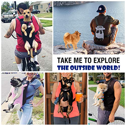 Pawaboo Mochila del Perro Adjustable Bolsa Delantera para Macotas, Bolsa con Diseño de Piernas Afuera, Fácil de Ajustar para Viajar/Senderismo/Camping, Talla S - Camuflaje