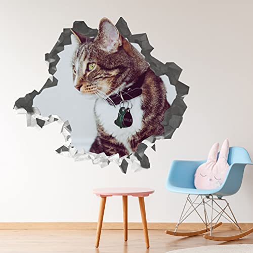 Pegatina Gatito Lindo - Calcomania Animales - Decoración de Cuartos de Bebé - Sticker de Gatitos - Decoración Infantil - JS399 (Mediano: 76 cm x 71 cm)