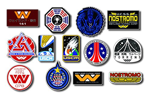 Pegatinas adhesivas de PVC de Nostromo Weyland-yutani Corp Suláco, Alien y Aliens, 13 pegatinas de PVC, impresas digitalmente en un papel de ORAFOL y UV LAMINADOS