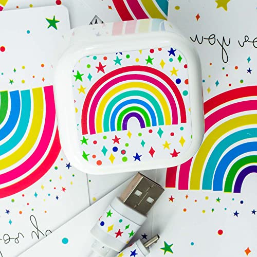 Pegatinas de arco iris para teléfono con enchufe de cargador, regalos personalizados para adolescentes, amigos, niños, niñas, niños, niños, niños, tarjetas de regalo de arco iris