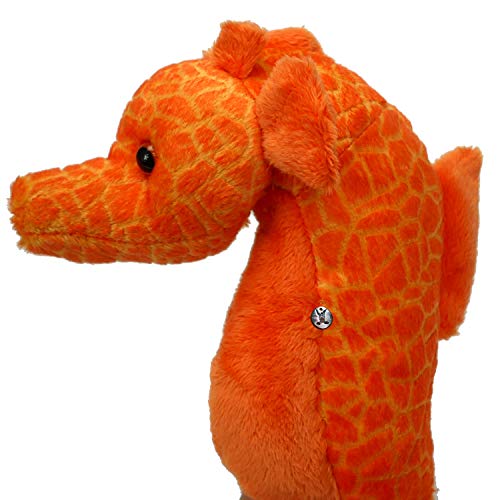 Peluche de caballito de mar, color naranja, 24 cm