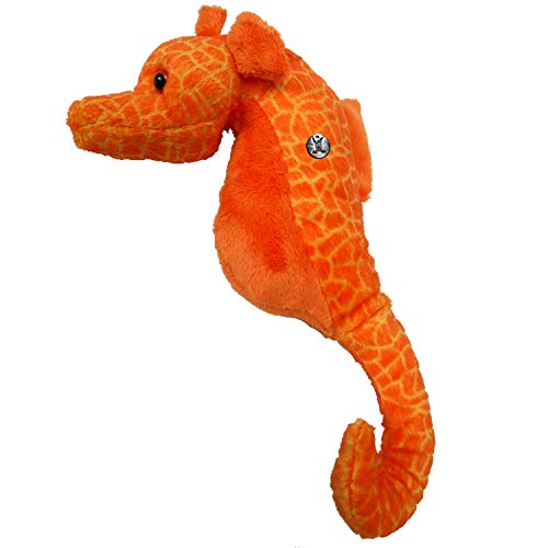 Peluche de caballito de mar, color naranja, 24 cm