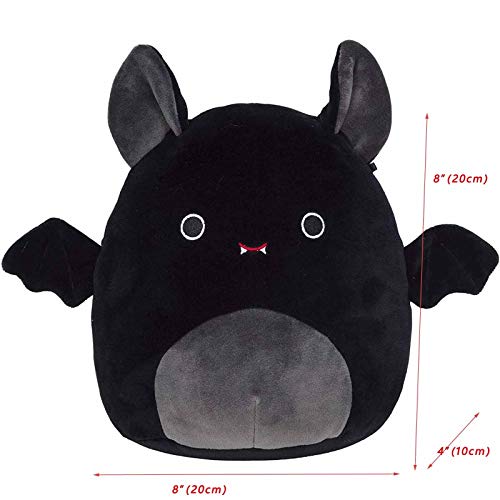 Peluche Juguete De Muñeca De Murciélago De Peluche De Halloween, Juguete De Murciélago Negro Rojo, Regalo Suave De Cumpleaños De Navidad Para Niños, Juguetes De Muñecas De Peluche De 8/12 Pulgadas