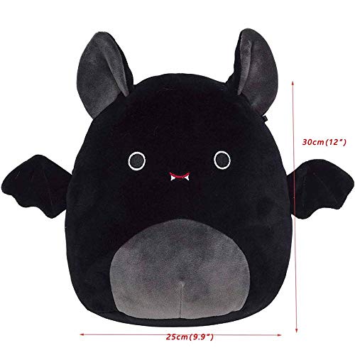 Peluche Juguete De Muñeca De Murciélago De Peluche De Halloween, Juguete De Murciélago Negro Rojo, Regalo Suave De Cumpleaños De Navidad Para Niños, Juguetes De Muñecas De Peluche De 8/12 Pulgadas