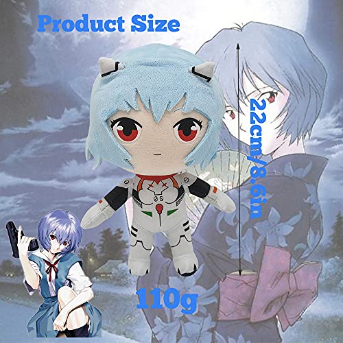 Peluche Rei Ayanami de 9 Pulgadas, muñeco de Peluche EVA, muñecos de Peluche encantadores para los fanáticos de Evangelion (Rei Ayanami)