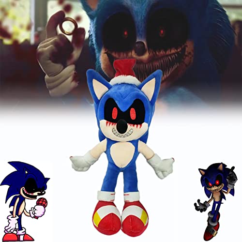 Peluche Sonic.exe navideño de 15 Pulgadas, Felpa sónica Oscura y sanguinolenta, muñecos de Peluche de Animales de Peluche, Regalos navideños niños, niñas o fanáticos (Sonic.exe)