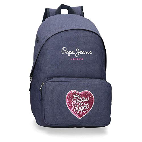 Pepe Jeans Bright Mochila Escolar Azul 31x42x15 cms Poliéster 19,53 L