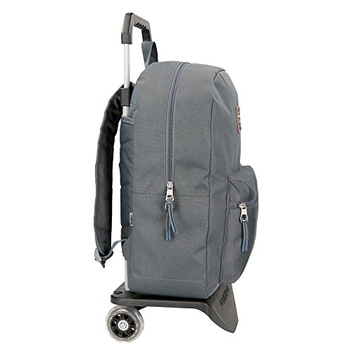 Pepe Jeans Cross Mochila con carro, 44 cm, color Gris